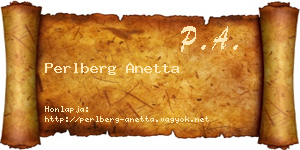 Perlberg Anetta névjegykártya